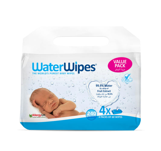 Water Wipes Fruit Extract Baby Wipes 4 x 60pcs