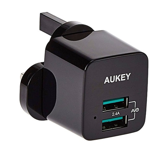 Aukey PA-U32 12W Universal Dual Port AiPower Mini Portable Travel Charger Lulu Hypermarket