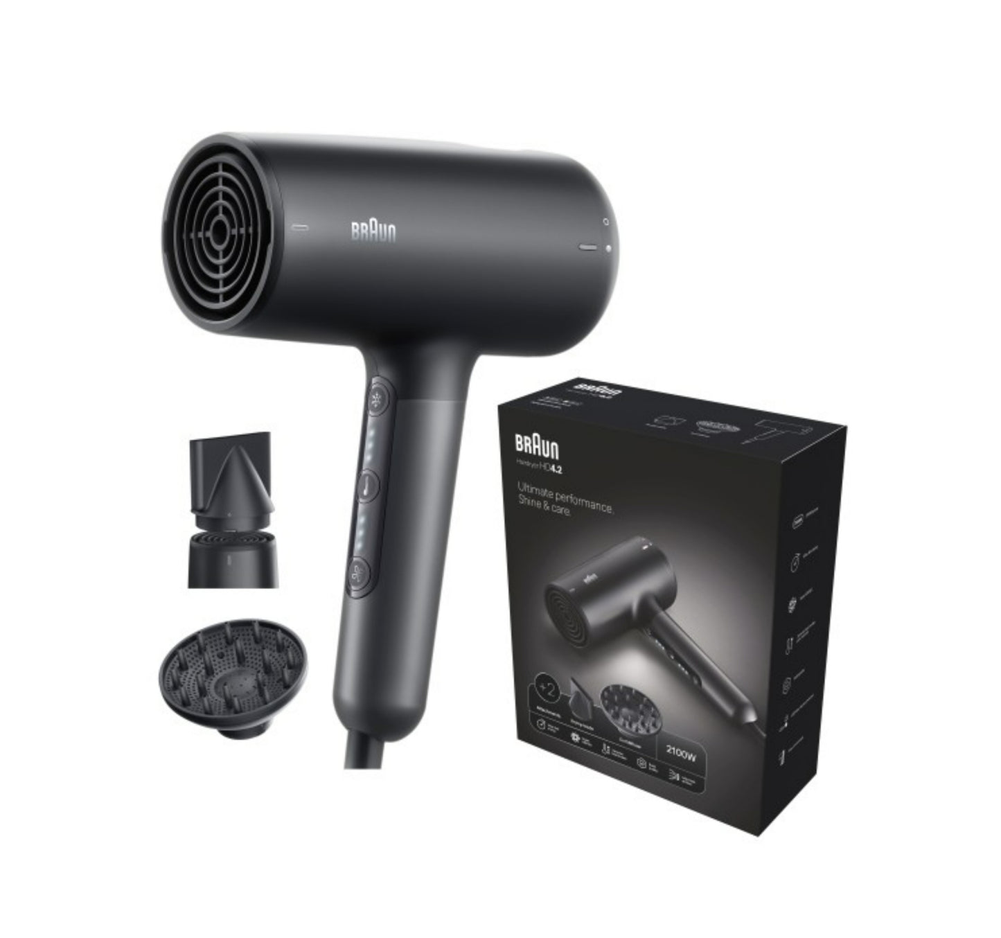 مجفف شعر براون، 2100 واط، أسود كهربائي، HD425SDE