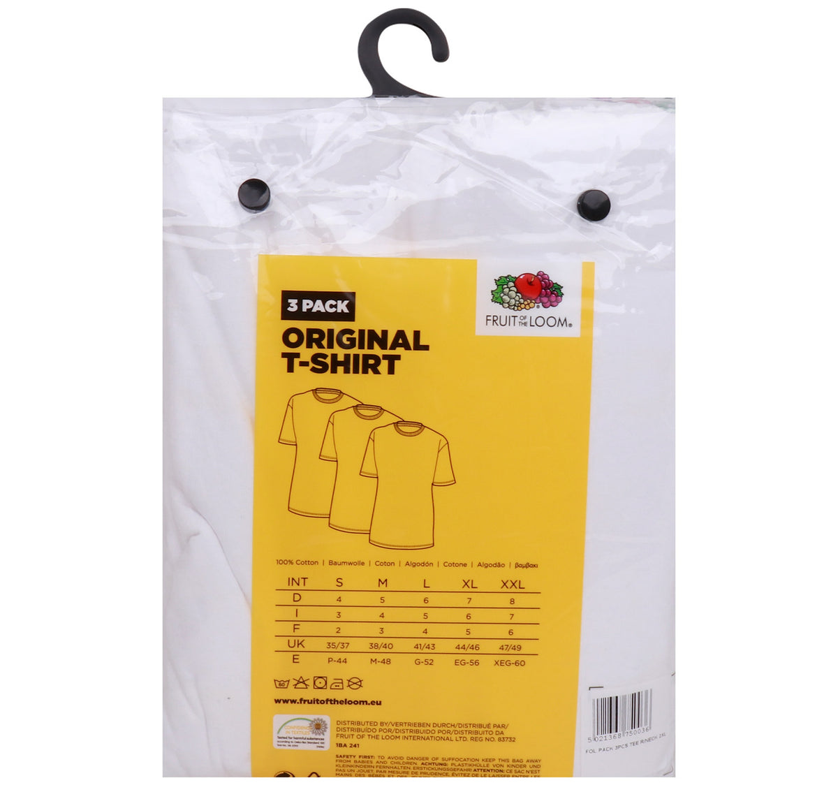 Fruit of the Loom Men's Crew Neck T-Shirt, 2XL, 3 pcs, 17000330