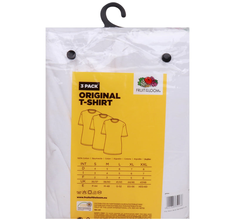 Fruit of the Loom Men's Crew Neck T-Shirt, 2XL, 3 pcs, 17000330