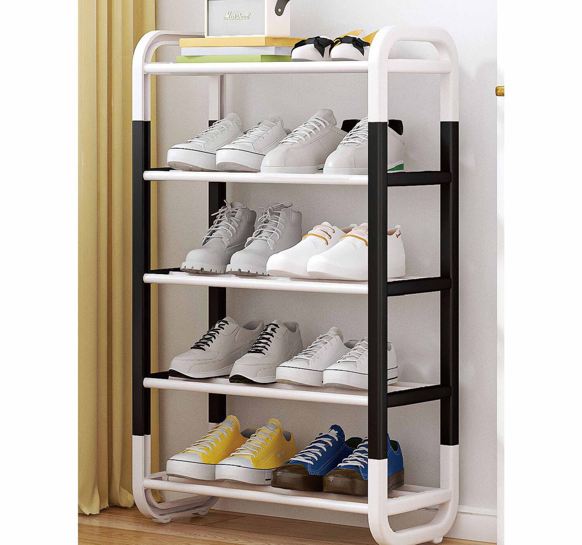 Maple Leaf Home 5 Layer Shoe Rack, Plastic Shoe Organizer, KT2734-5
