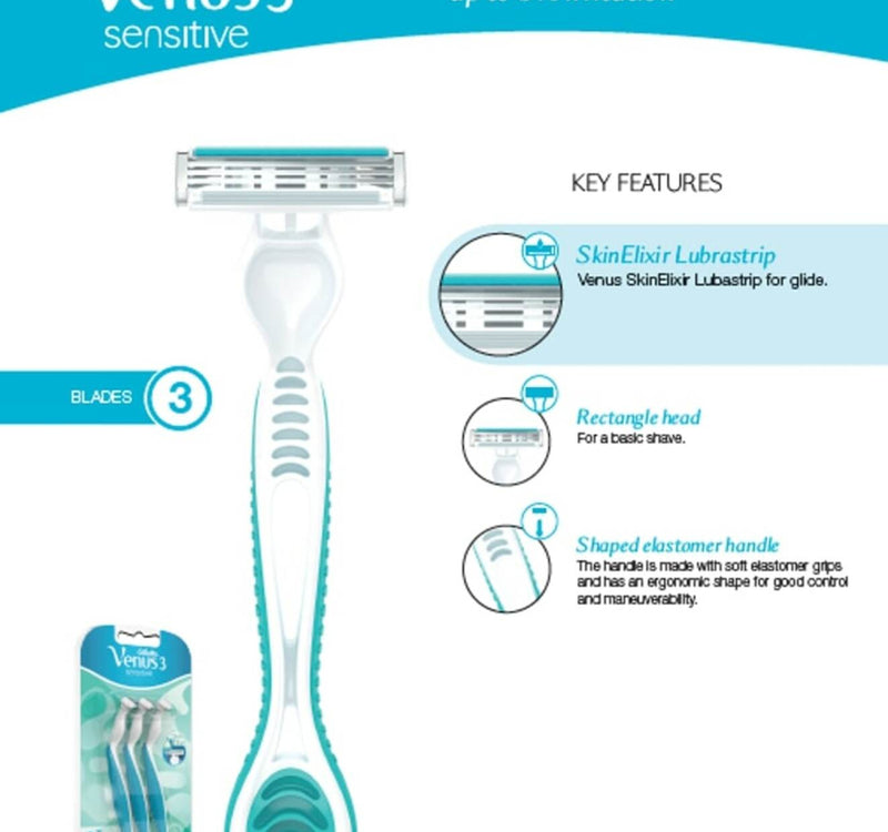 Gillette Venus 3 Sensitive Disposable Razor 3 pcs