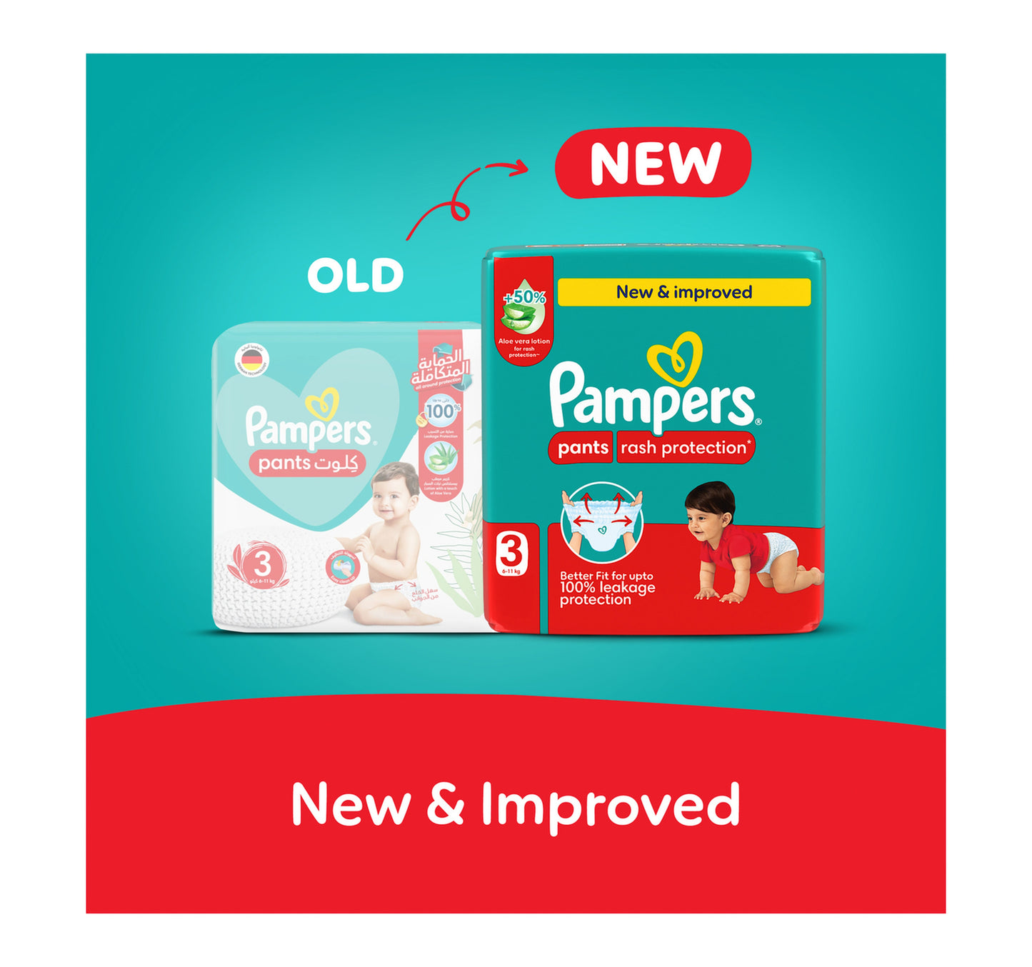 Pampers Rash Protection Pants Diapers, Size 3, 6-11kg, Giant Pack, 80 pcs