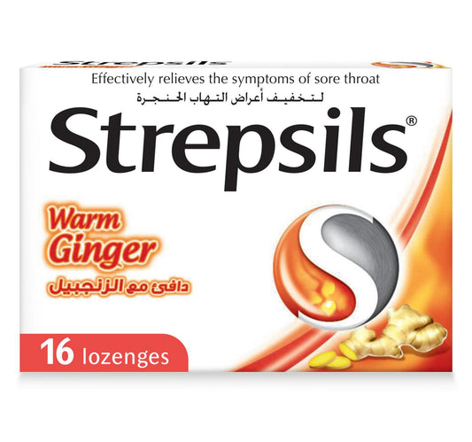 Strepsils Warm Ginger Lozengers 16 pcs