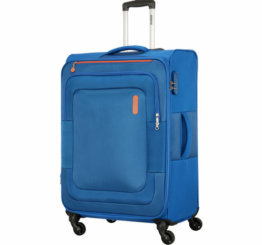American Tourister Duncan 4 Wheel Soft Trolley, 55 cm, Blue