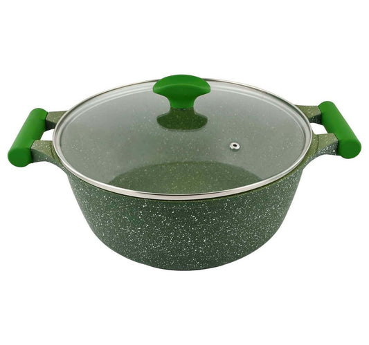 Prestige Essentials Granite Non-Stick Cast Aluminium Casserole with Lid, 26 cm, Green, PR81110