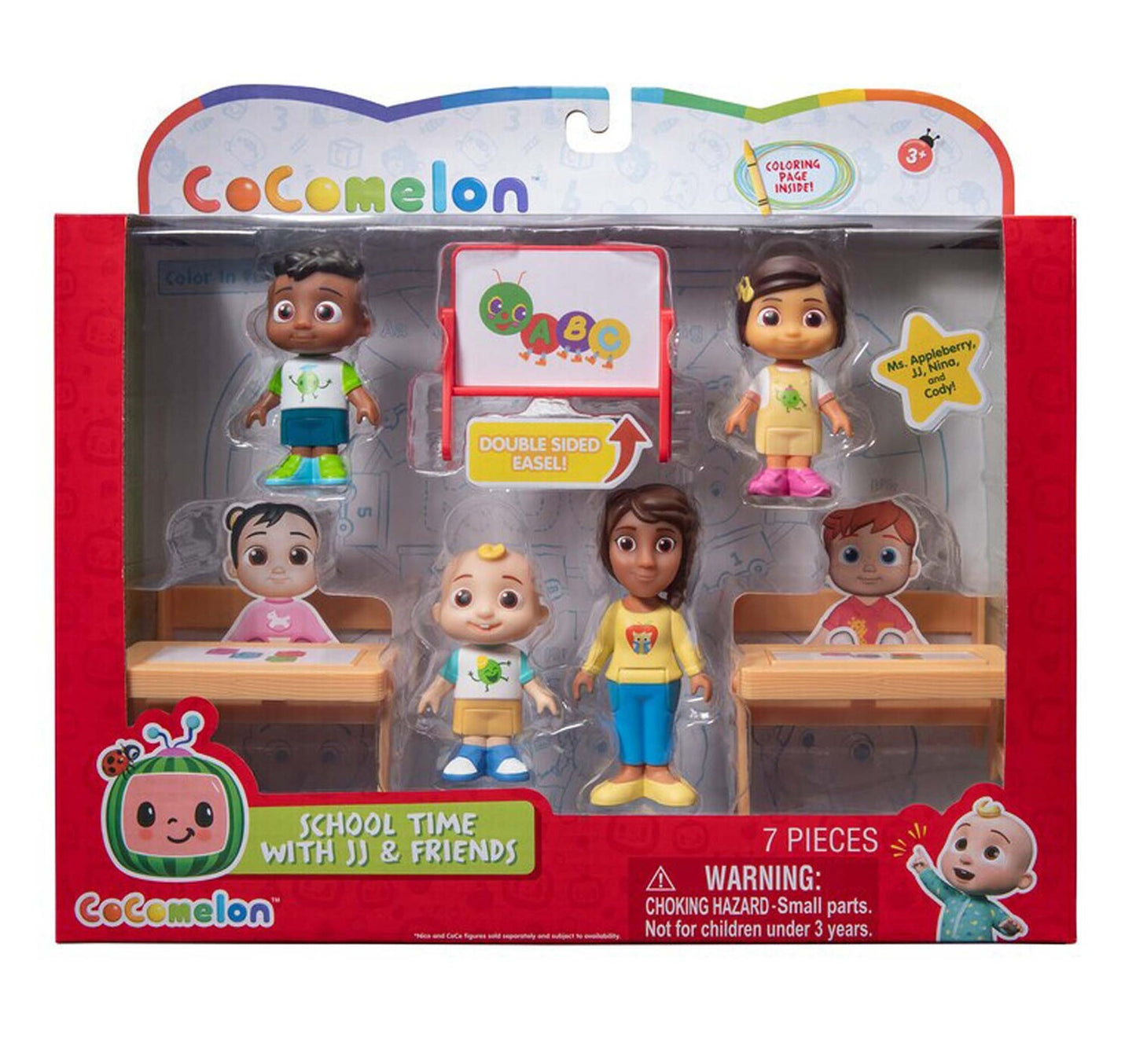 Cocomelon School Time JJ and Friends Playset, 7 pcs, CMW0373