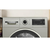 Bosch Series 4 Front Load Heat Pump Tumble Dryer, 9 kg, Silver Inox, WQG2410XGC