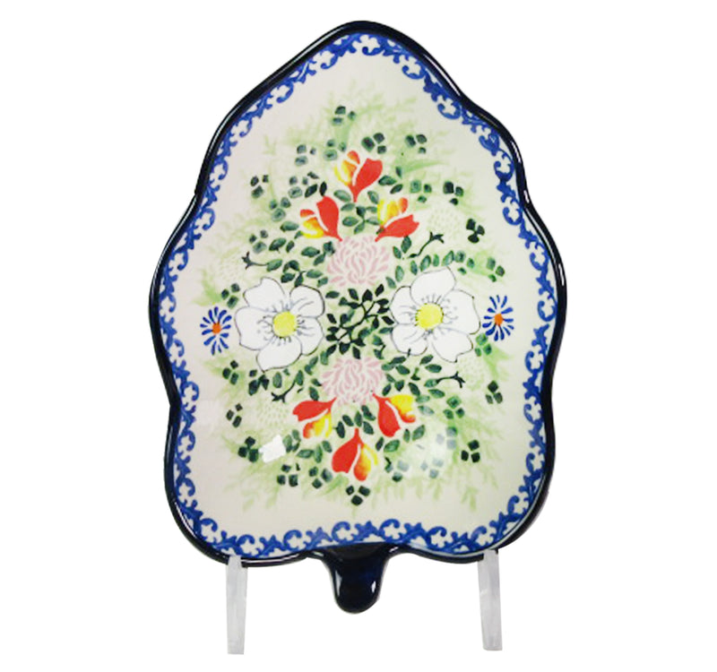 Home Ceramic Flower Design Leaf Bowl, 8 inches, SQ777