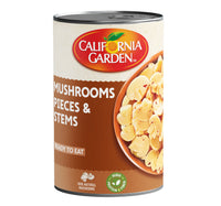 California Garden Canned Mushrooms Pieces & Stems 425 g