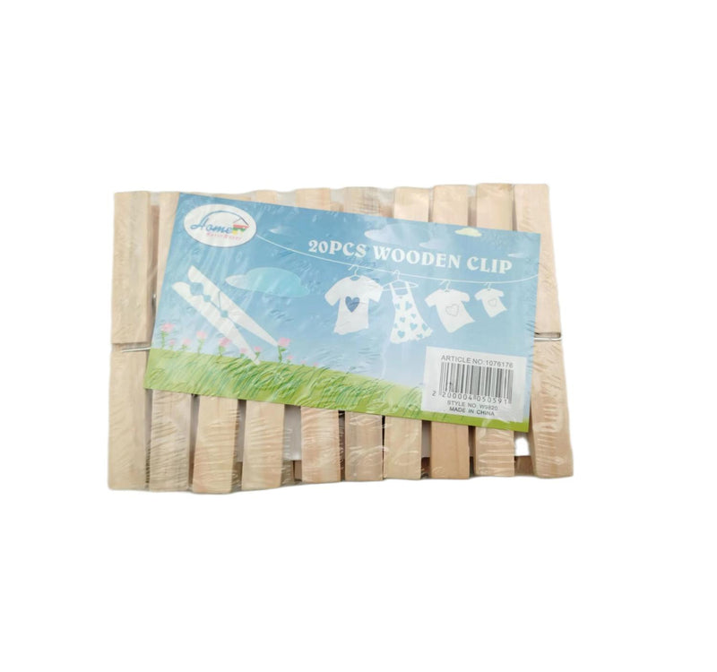 Home Wooden Cloth Clip, 20 pcs, W-9820