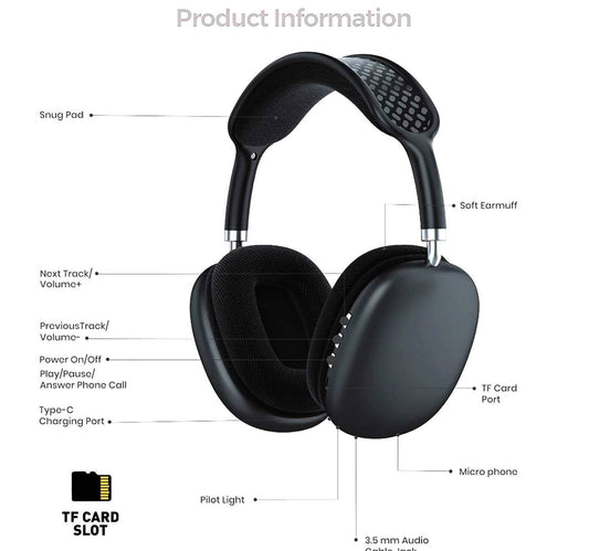 Iends Wireless Stereo Headphones Black IE-B77