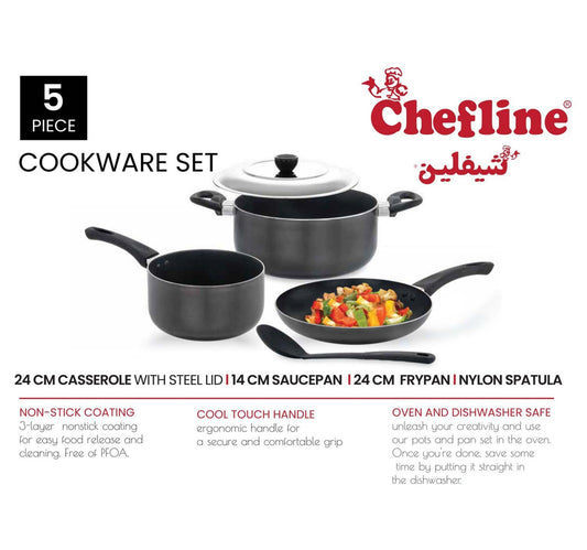 Chefline Non Stick Cookware Set, 5 pcs, INDP