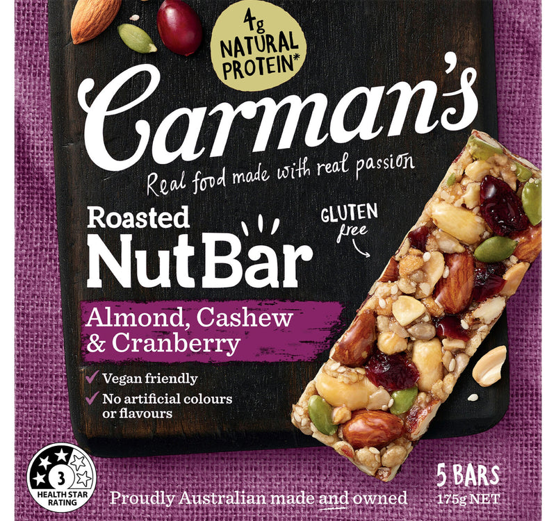 Carmans Almond Cashew & Cranberry & Nut Bar 5 x 35 g Lulu Hypermarket