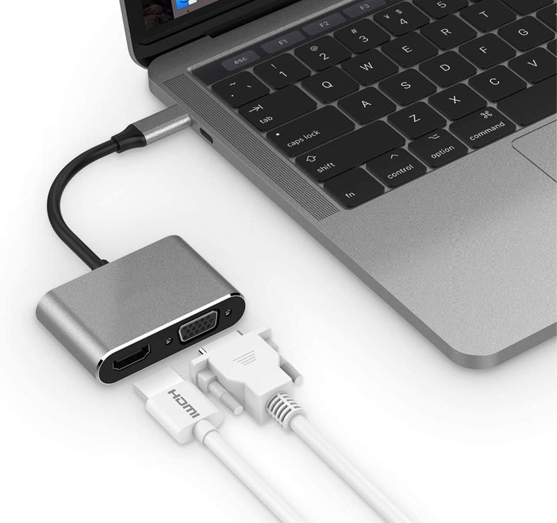 Trands Type-C to HDMI VGA USB3.0 Adaptor with PD Charge TR-CA5857