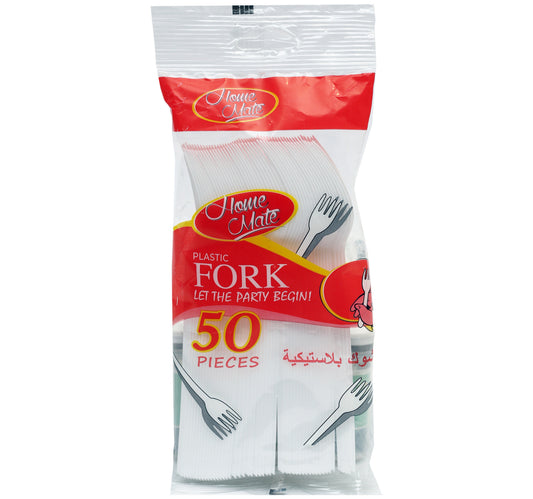 Home Mate Plastic Fork White 50pcs