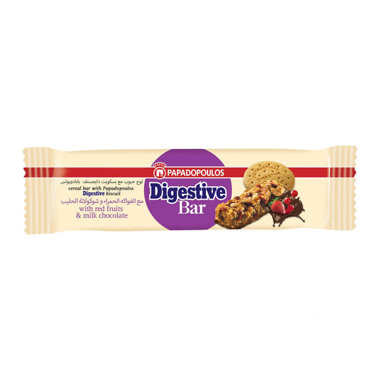 Papadopoulos Digestive Bar With Red Fruits and Milk Chocolate 28 g