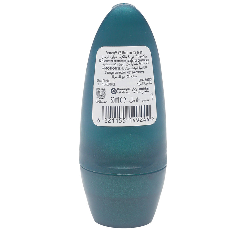 RexonaV8 Roll-On For Men 72H 50 ml