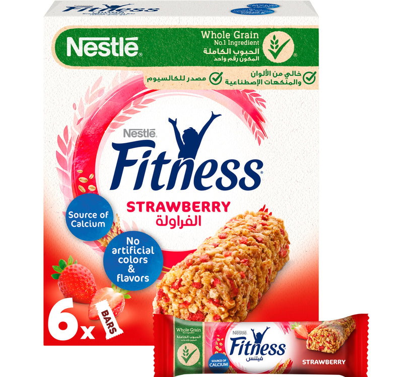 Nestle Fitness Strawberry Cereal Bar 6 x 23.5 g Lulu Hypermarket