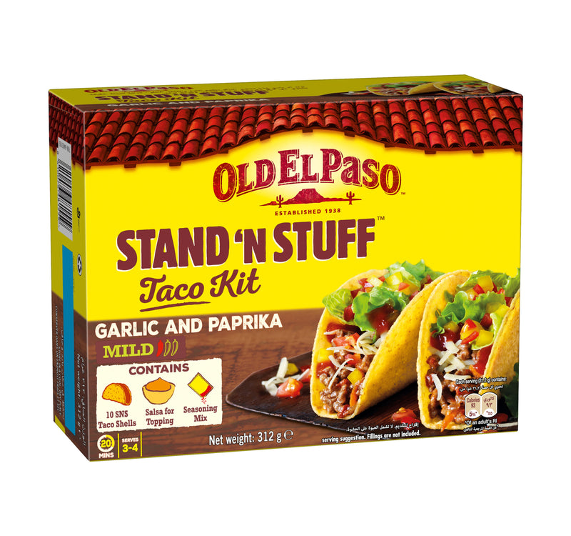Old El Paso Stand 'N' Stuff Taco Kit Garlic & Paprika Mild 312 g