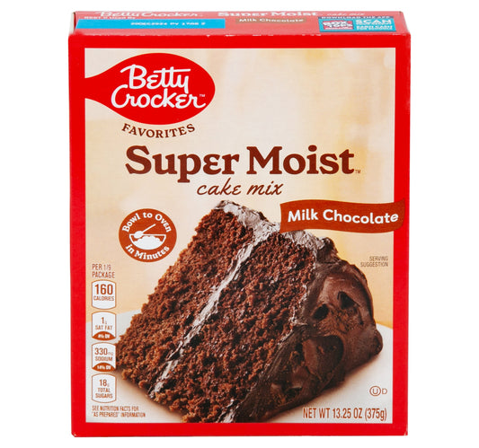 Betty Crocker Super Moist Milk Chocolate Cake Mix 375 g Lulu Hypermarket