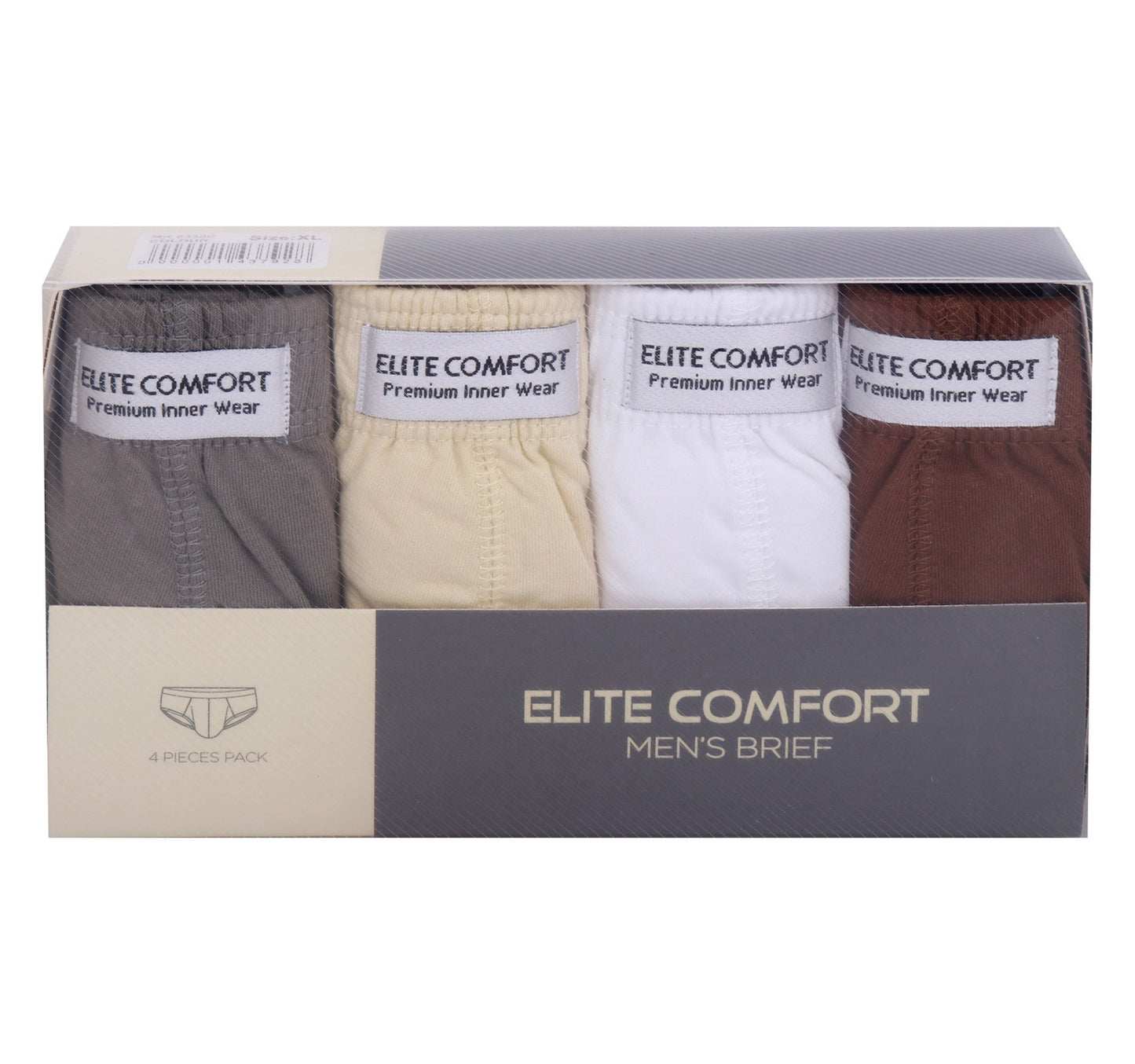 ملابس داخلية رجالية من القطن الممشط المريح من Elite Comfort، مقاس XL، 4 قطع، متنوعة