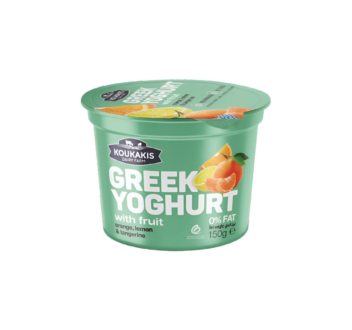 Koukakis Greek Yoghurt With Fruit Orange, Lemon & Tangerine 0% Fat 150 g Sultan Center