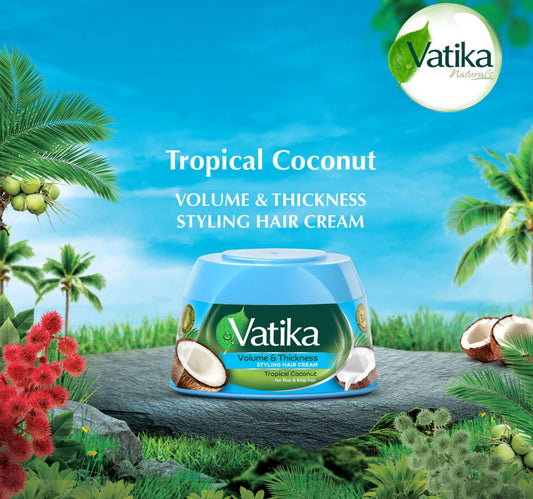 Vatika Volume & Thickness Styling Hair Cream Tropical Coconut 210 ml