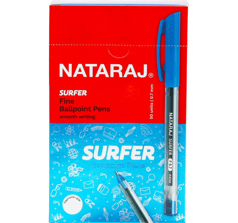 Nataraj Ballpoint Pens Surfer Blue 0.7mm 50 pcs
