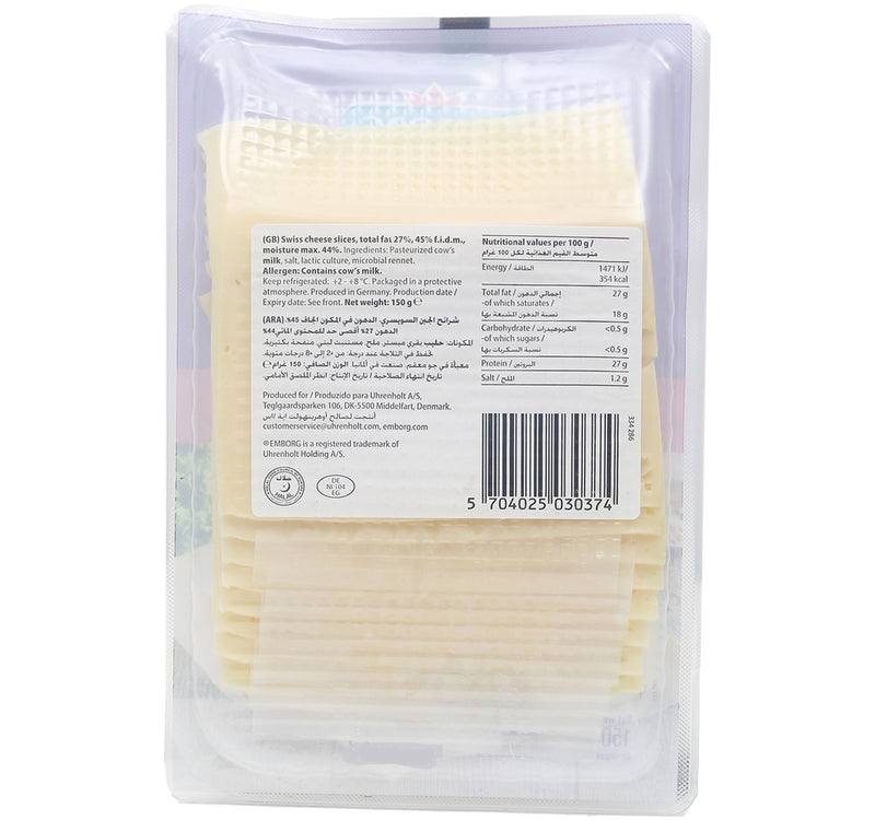 Emborg Swiss Cheese Slices 150 g