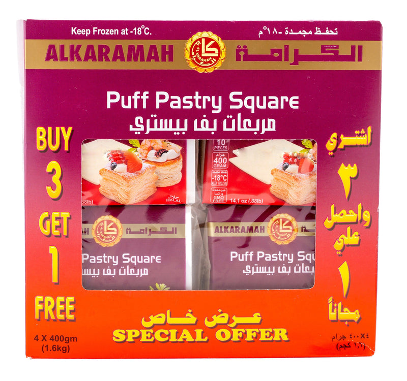 Al Karamah Puff Pastry Square 4 x 400 g