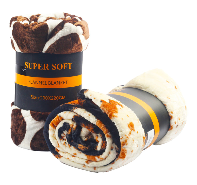 Super Soft Flannel Blanket Printed 200 x 220cm 260 GSM Assorted