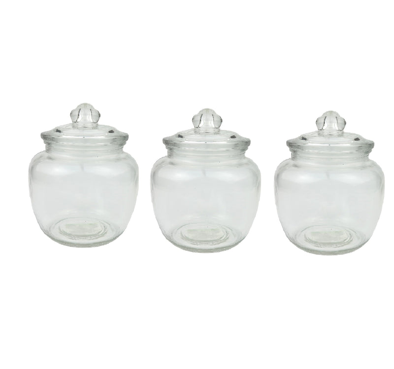 Crystal Drops Glass Canisters, 620 ml, 3 pcs, 50904