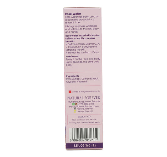 Natural Forever Facial Cleanser Rose Water With Iranian Saffron 160 ml