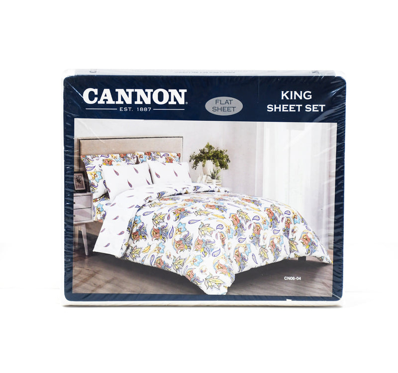 Cannon Printed King Size Bedsheet Set, 3 pcs, 180 Thread Count