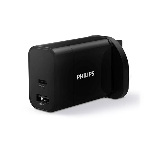 Philips 30W PD+QC Wall Charger, Black -DLP2621/05 Lulu Hypermarket