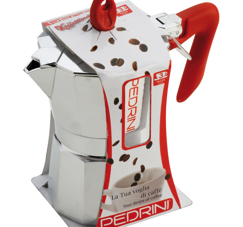 Pedrini Aluminium Coffee Maker, 6 Cups Capacity, 9084