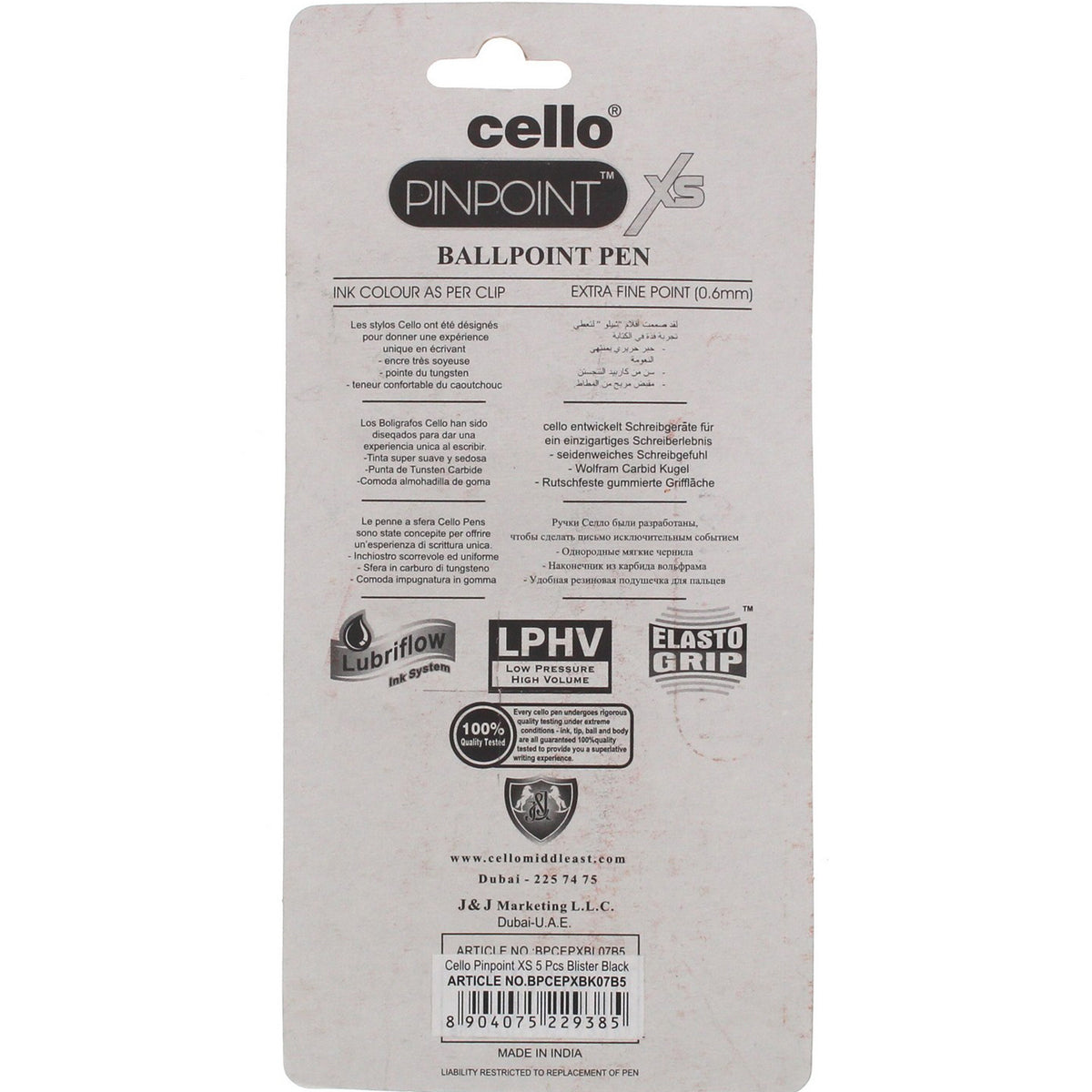 Cello Ball Pen Pinpoint XS Black 5's