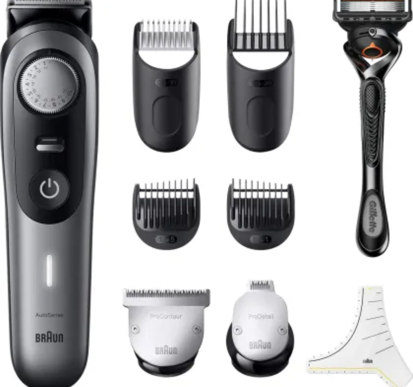Braun Professional Beard Trimmer with ProBlade and 10 barbering tools, Grey, BT9420