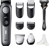 Braun Professional Beard Trimmer with ProBlade and 10 barbering tools, Grey, BT9420
