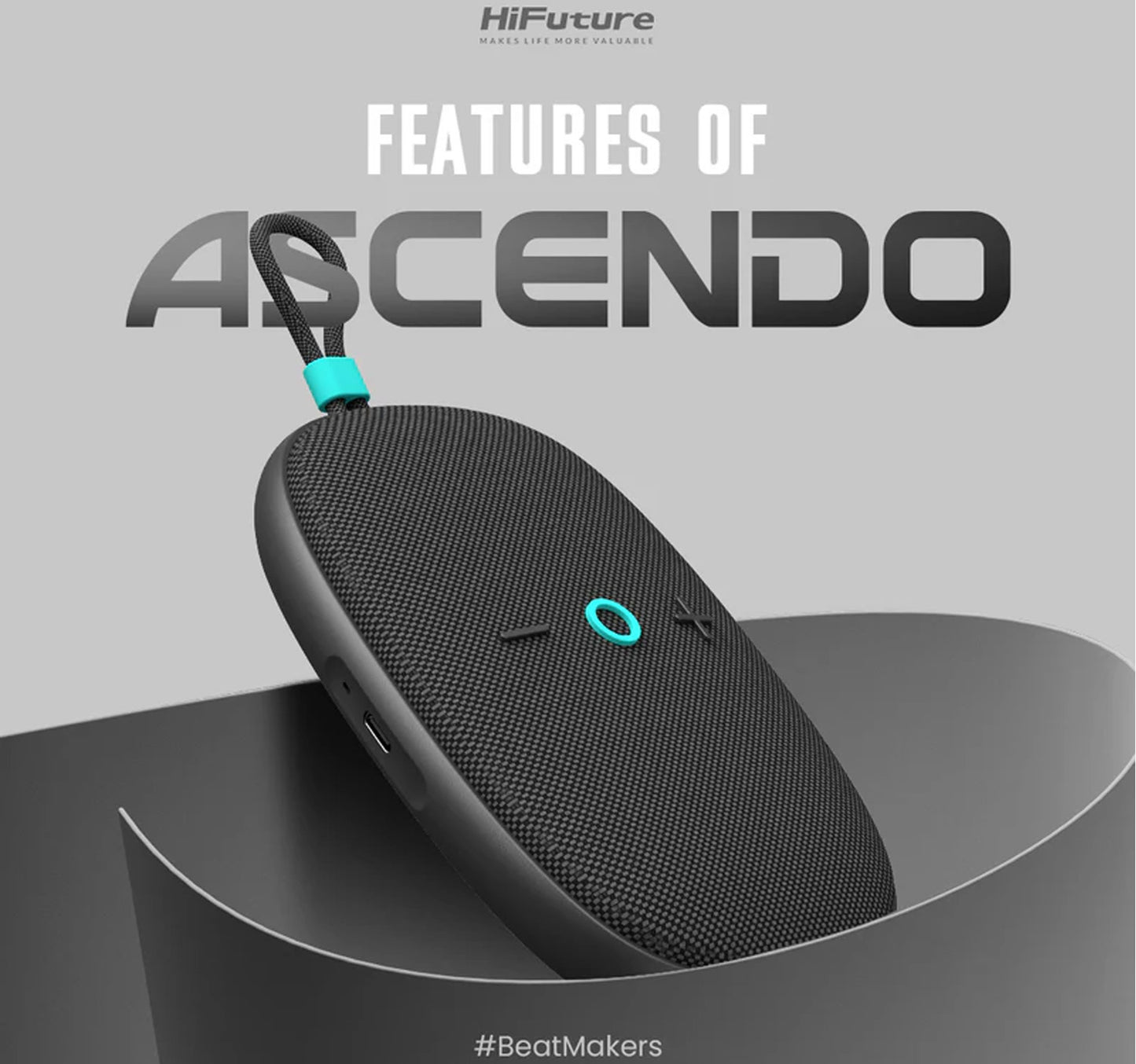 HiFuture Ascendo Wireless Portable Speaker, 20W, Black