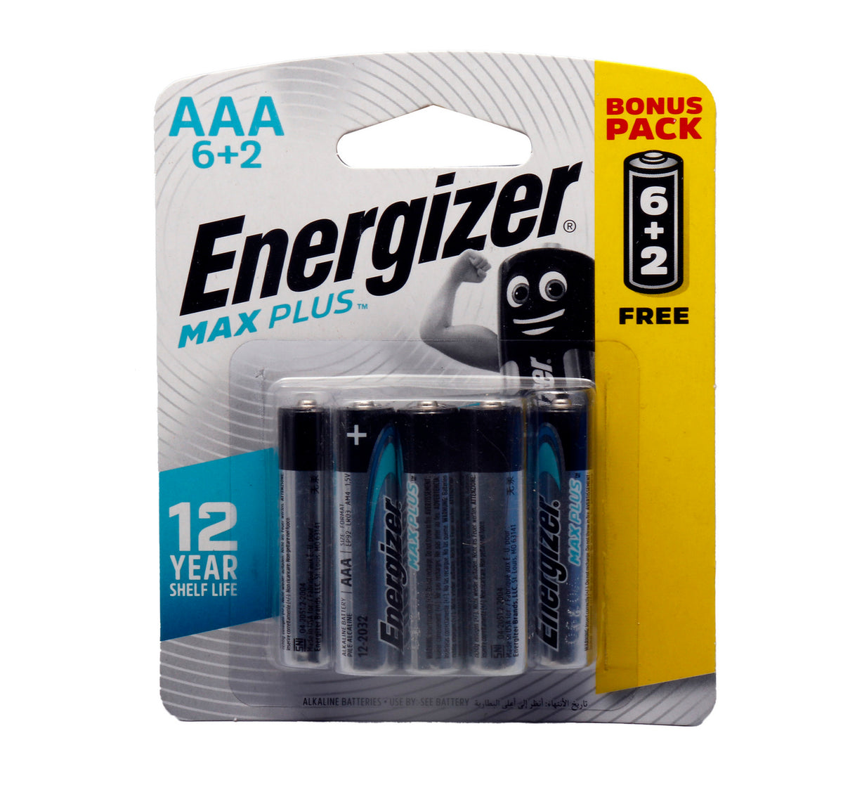 Energizer Max Plus AAA Alkaline Battery 6+2