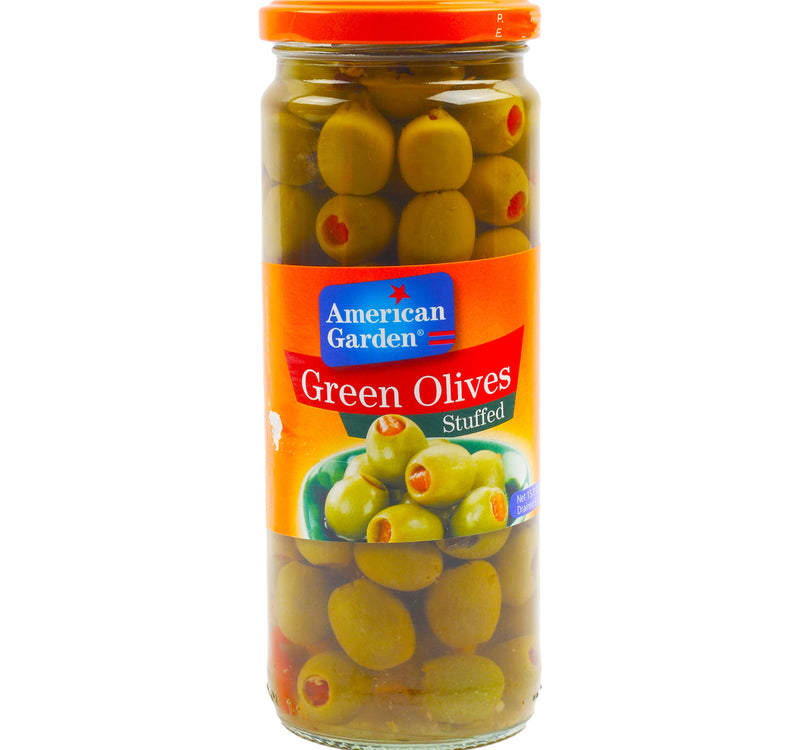 American Garden Stuffed Green Olives Value Pack 450 g