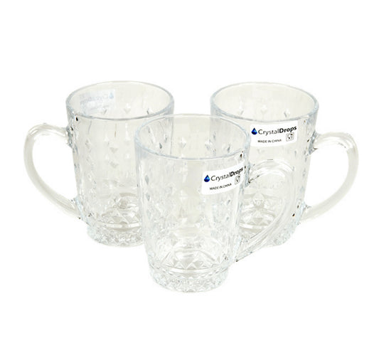 Crystal Drops Glass Mug Set, 3 pcs, GB094207ZG