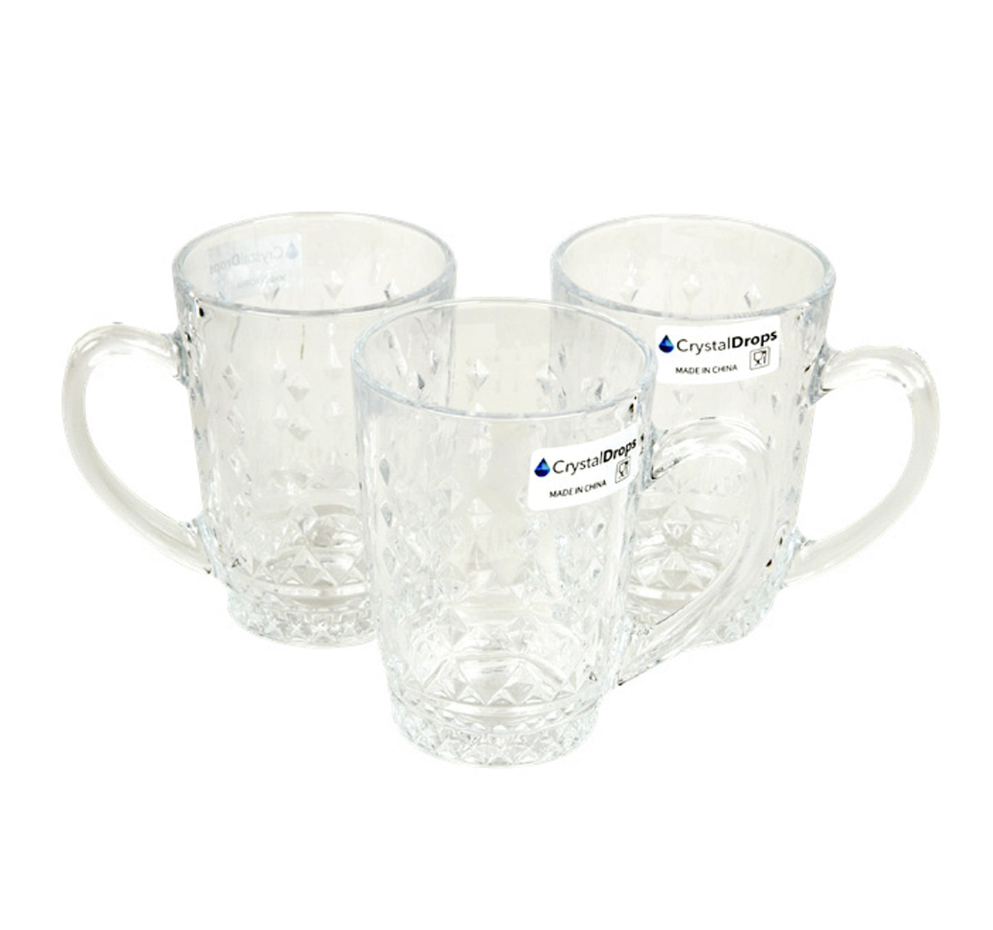 Crystal Drops Glass Mug Set, 3 pcs, GB094207ZG