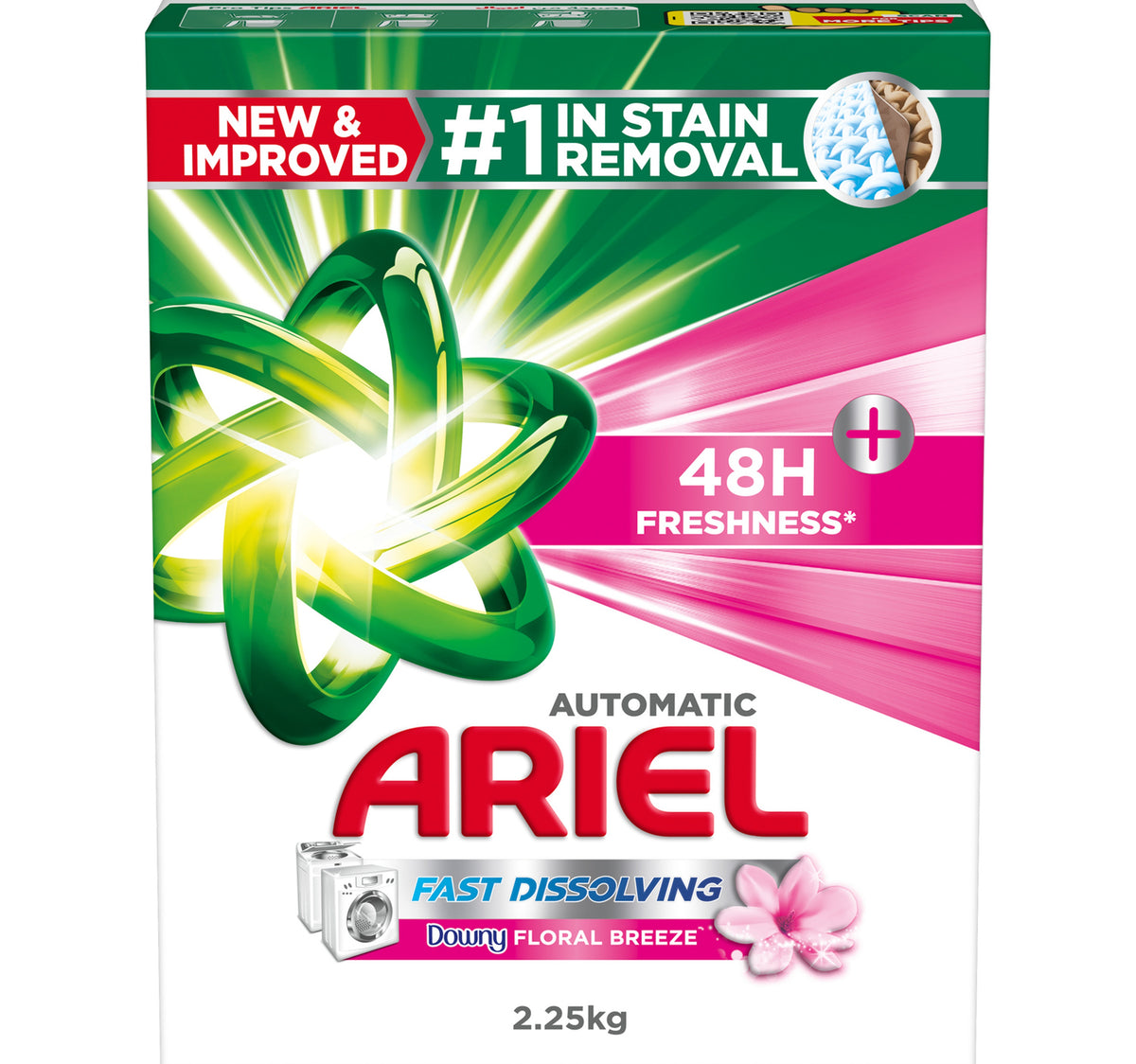 Ariel Automatic Downy Fresh Laundry Detergent Powder Number 1 in Stain Removal with 48 Hours of Freshness 2.25 kg