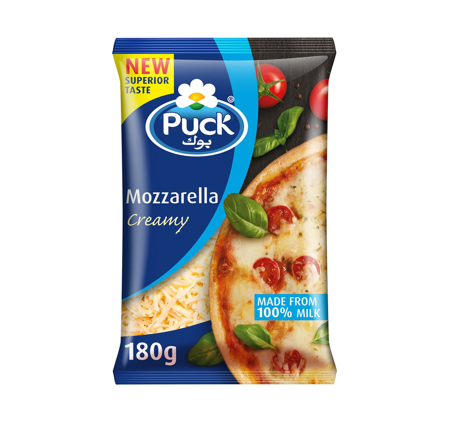 Puck Creamy Mozzarella Shredded Cheese 180 g Lulu Hypermarket