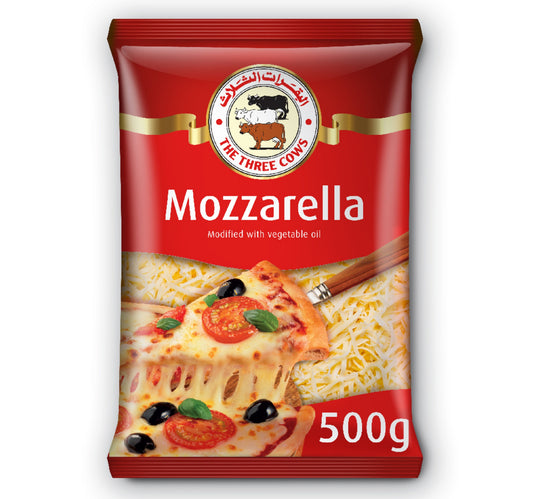 The Three Cows Shredded Mozzarella Cheese 500 g Lulu Hypermarket