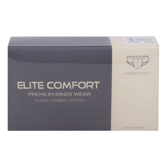 Elite Comfort Combed Cotton Men's Brief, M, 4 pcs, Assorted